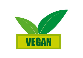 Icono de hojas verdes de vegano.