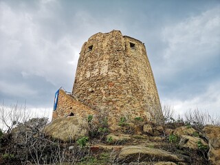 Torre di Bari mit Strand in Sardinien, Italien