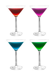 group of cocktail from juice on white background