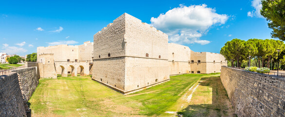 Panoramic view at the Fortress in Barletta town, Italy