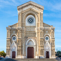 View at the Facade of Cathedral of San Pietro Apostolo in Cerignola, Italy
