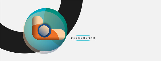 Vector round shapes circles minimal geometric background. Vector illustration for wallpaper banner background or landing page