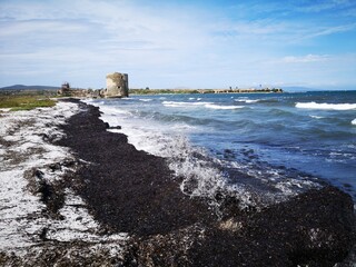 Sardinien Spiaggia le Saline mit Torre delle Saline