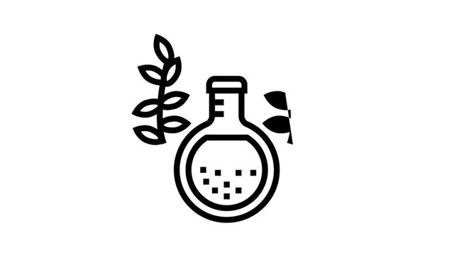 elixir phytotherapy animated line icon. elixir phytotherapy sign. isolated on white background