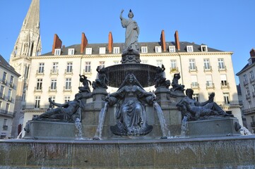 Fountain on the Place Royale in Nantes