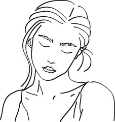 Line art of a woman