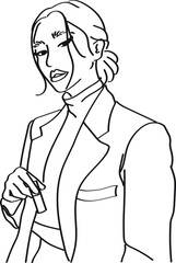 Line art of a woman