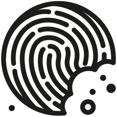 GDPR / DSGVO Cookie Fingerprint Icon - obrazy, fototapety, plakaty
