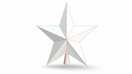 Obraz premium Christmas star on the Christmas tree on a white background 3d-rendering