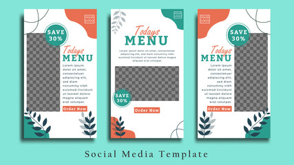 Minimalist Health Vegan food flyer or social media story Premium Vector