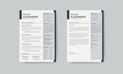 Resume Layout with Mischka Accents / CV	