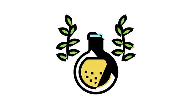 elixir phytotherapy animated color icon. elixir phytotherapy sign. isolated on white background