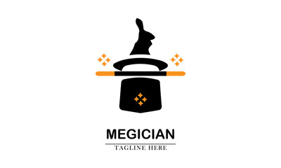 magician's long hat rabbit magic wand