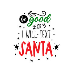 Christmas funny quote Vector doodle card text