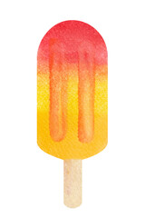 Cutout ice-cream or popsicle watercolor painting