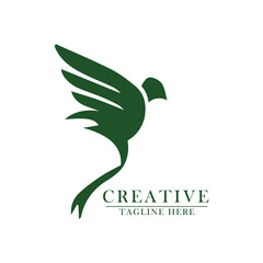 bird green icon logo simple and elegant
