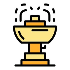 City drinking fountain icon. Outline city drinking fountain vector icon color flat isolated