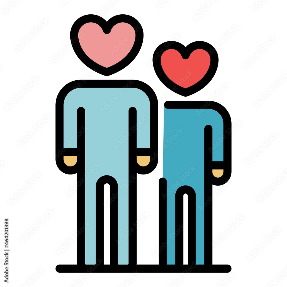 Wall mural people in love icon. outline people in love vector icon color flat isolated - Wall murals