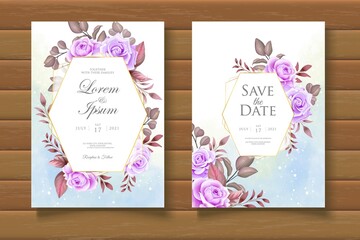 Beautiful Floral Wedding Invitation Card Template