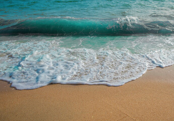 white waves on the sand