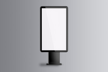 Outdoor advertising banner. Street light box display or billboard Mock up isolated on a grey background. 3d rendering.