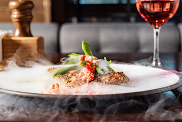 luxury dinner on Christmas table