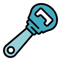 Bottle-opener tool icon. Outline bottle-opener tool vector icon color flat isolated