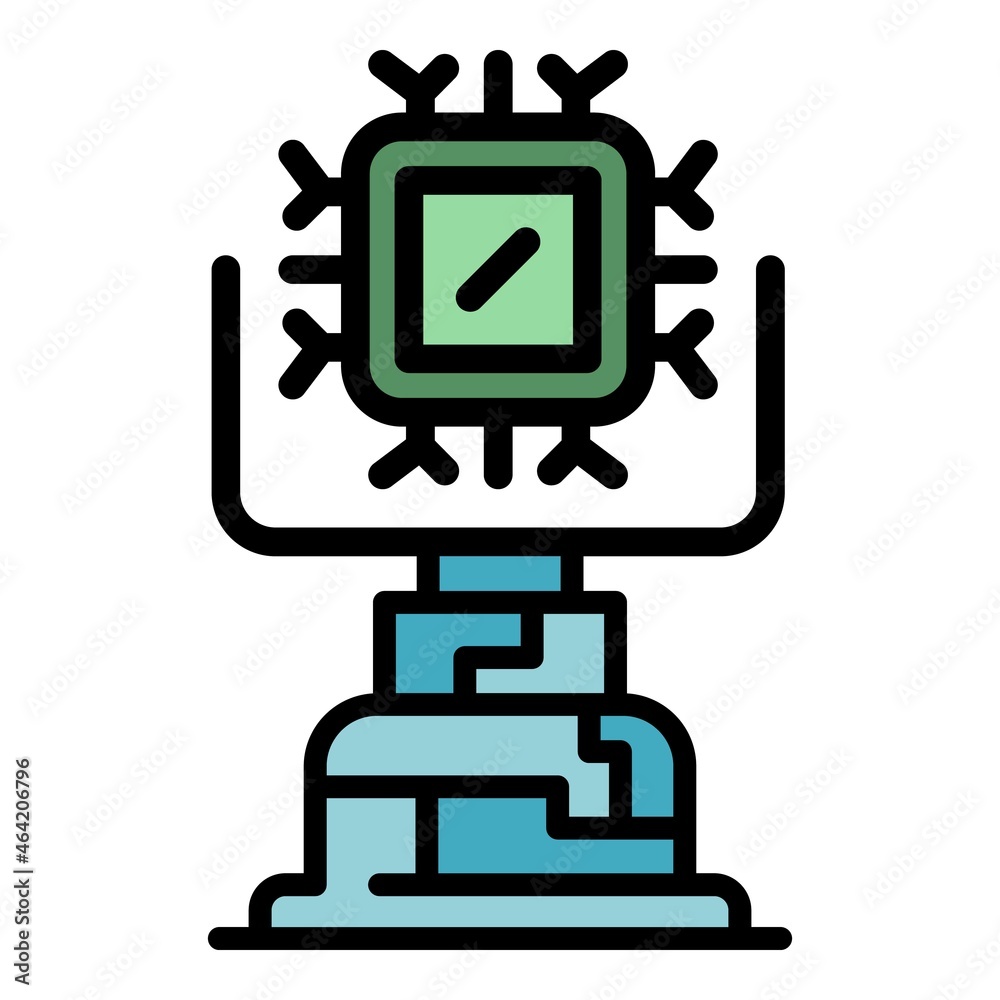 Poster ai learning machine icon. outline ai learning machine vector icon color flat isolated