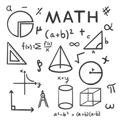 Set Hand drawn mathematics formulas other
