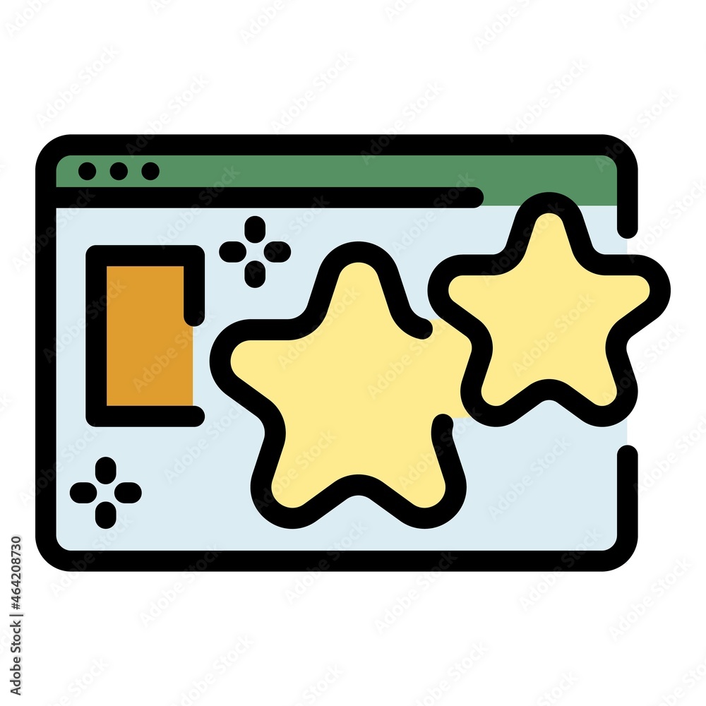 Poster game web page icon. outline game web page vector icon color flat isolated
