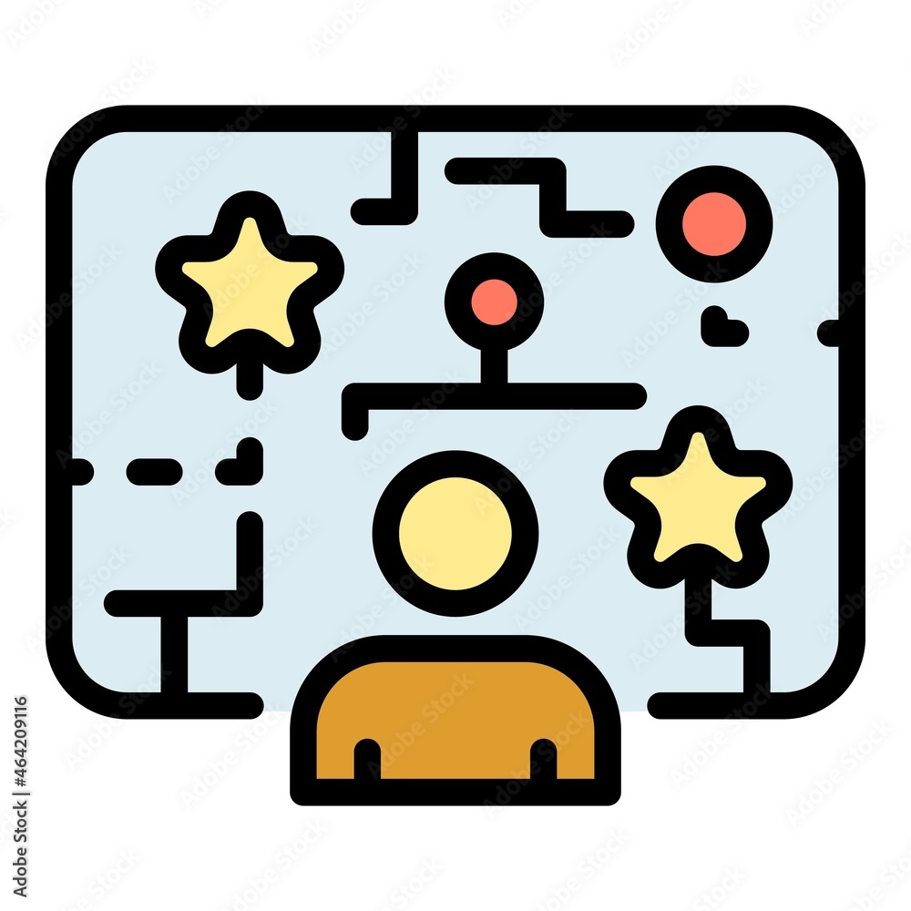 Poster internet game icon. outline internet game vector icon color flat isolated