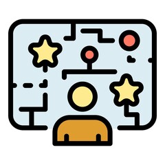 Internet game icon. Outline internet game vector icon color flat isolated