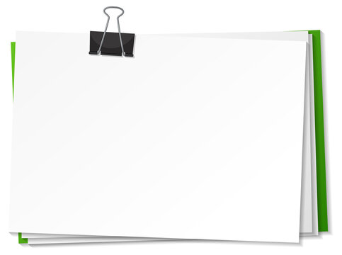 Blank papers and binder clip template