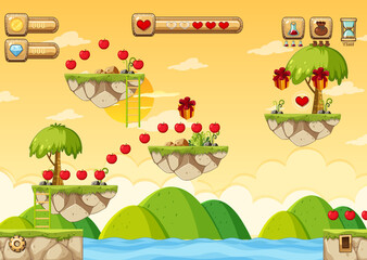 Collecting Apples Platformer Game Template