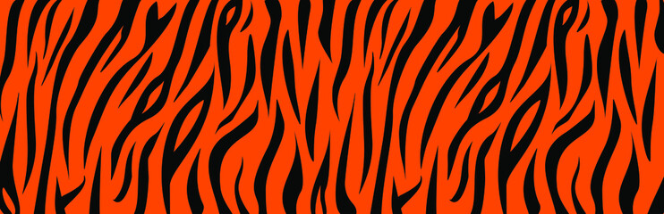 Tiger animal orange and black print