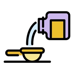 Cure syrup icon. Outline cure syrup vector icon color flat isolated