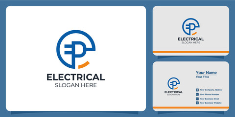 electrical logo set and branding business card