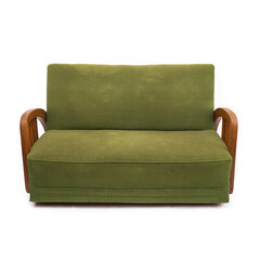 Vintage Green Sofa on white background