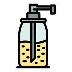 Dispenser soap icon. Outline dispenser soap vector icon color flat isolated