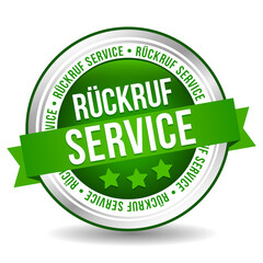 Siegel Button Banner - Rückruf Service - in grün und silber