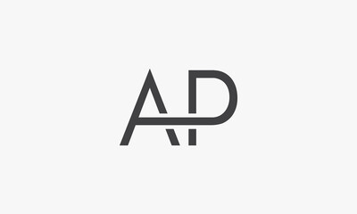 AP letter logo isolated on white background.