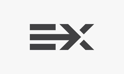 Fototapeta premium EX arrow letter logo isolated on white background.
