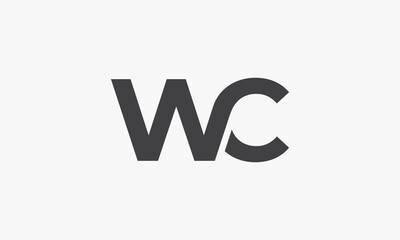 WC letter  logo isolated on white background.