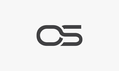 OS letter  logo isolated on white background. - obrazy, fototapety, plakaty
