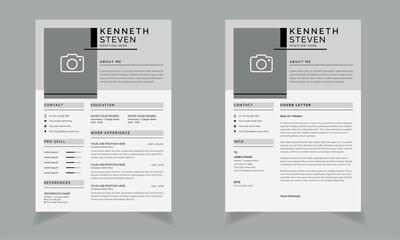 Minimalist Resume Layout template Cv simple & cover letter designer jobs resume