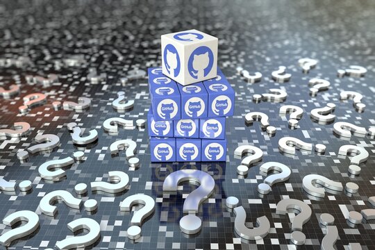 github, social media icons, icon design and 3D Rendering