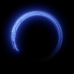 Blue laser tracing a circle. 