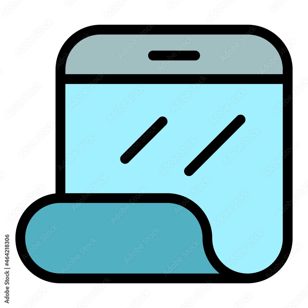 Poster flex smartphone display icon. outline flex smartphone display vector icon color flat isolated