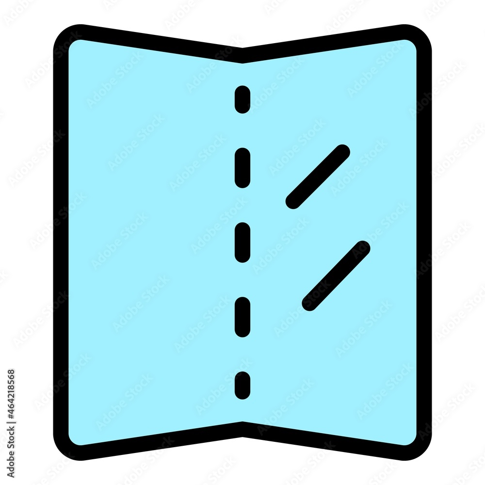 Poster folding display icon. outline folding display vector icon color flat isolated