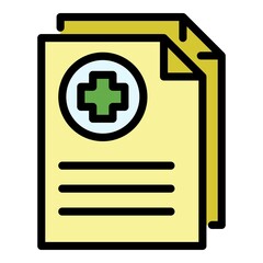 Fototapeta premium Medical documents icon. Outline medical documents vector icon color flat isolated